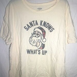 Santa Knows What's Up Kids Shirt - Cream
